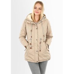 Winterjacke NAVAHOO "Ireliaa", Damen, Gr. L (40), beige, Obermaterial: 100% Baumwolle; Innenmaterial: 100% Polyester; Futter: 100% Polyester, Jacken, mit warmen Teddyfell