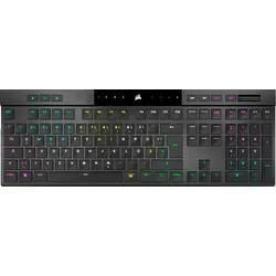 CORSAIR K100 Air wireless, Gaming Tastatur, Mechanisch, Cherry MX Ultra Low Profile, kabellos und kabelgebunden, Schwarz