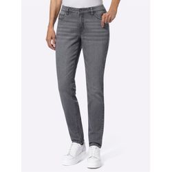 5-Pocket-Jeans CASUAL LOOKS Gr. 44, Normalgrößen, blau (stone, grau, denim), Damen, 99% Baumwolle, 1% Elasthan, unifarben, Jeans