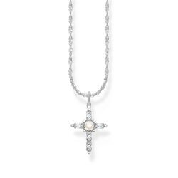 Kette mit weißem Kreuzanhänger Cross Romance Silber