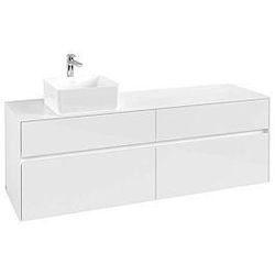 Villeroy und Boch Collaro Waschtischunterschrank C05000DH 160 x 54,8 x 50 cm, Waschtisch links, Glossy White