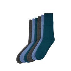 TOM TAILOR Herren 6er-Set Socken, blau, Uni, Gr. 43-46