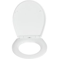 Wenko - WC-Sitz Saguna mit Relief-Oberfläche, aus bruchstabilem Thermoplast, Mehrfarbig, Thermoplast mehrfarbig, Edelstahl rostfrei silber matt,