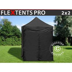 Faltzelt Faltpavillon Wasserdicht FleXtents pro 2x2m Schwarz, mit