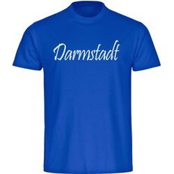 multifanshop® Herren T-Shirt - Darmstadt - Schriftzug - Druck weiß