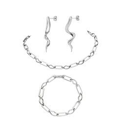 Wave Rush Earrings Set Silver