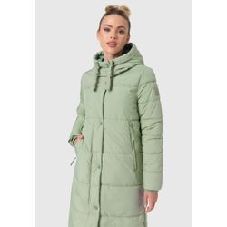 Winterjacke MARIKOO "Soranaa", Damen, Gr. L, grün (smokey mint), Obermaterial: 100% Polyester; Futter: 100% Polyester; Wattierung: 100% Polyester; Ärmelfutter: 100% Polyester, Jacken, langer Winter Mantel mit Kapuze