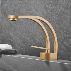 Moderner, kreativer Design-Badezimmer-Wasserhahn, schwarzer Waschtisch-Wasserhahn, Badezimmer-Mischbatterie, Einloch-Waschtisch-Wasserhahn, Messing