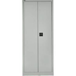 Schäfer Shop Pure Stahlschrank, aus Stahl, 4 Böden, 5 OH, abschließbar, B 800 x T 400 x H 1935 mm, lichtgrau RAL 7035