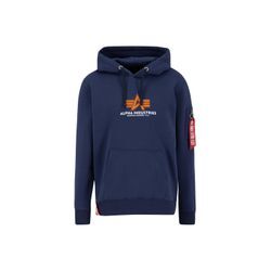 Hoodie ALPHA INDUSTRIES "Alpha Industries Men - Hoodies Basic Rubber" Gr. L, blau (ultra navy) Herren Sweatshirts