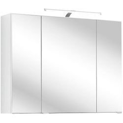 Spiegelschrank WELLTIME "Portofino", weiß, B:80cm H:66cm T:20cm, Schränke, mit LED-Beleuchtung