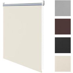 Verdunkelungsrollo Klemmfix ohne Bohren 100% Polyester 80cm x 160cm Beige Verdunklungsrollo Fensterrollo Rollo Seitenzugrollo Klemmrollo für Fenster