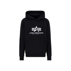 Hoodie ALPHA INDUSTRIES "Alpha Industries Men - Hoodies Basic Carbon" Gr. L, schwarz (black, silver) Herren Sweatshirts