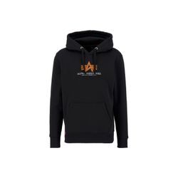 Hoodie ALPHA INDUSTRIES "Alpha Industries Men - Hoodies Basic Rubber" Gr. L, schwarz (black) Herren Sweatshirts