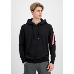 Hoodie ALPHA INDUSTRIES "Alpha Industries Men - Hoodies R Print Hoodie" Gr. L, schwarz (black) Herren Sweatshirts