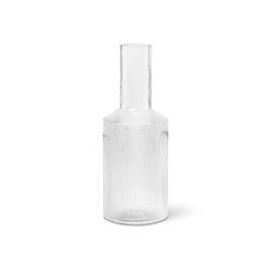 ferm LIVING Karaffe Ripple, klar, 1 L, Glas, mundgeblasen