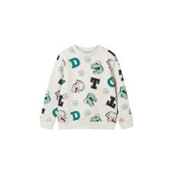 TOM TAILOR Jungen Allover Print Sweatshirt mit Bio-Baumwolle, beige, Allover Print, Gr. 128/134