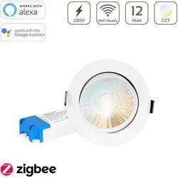 MiBoxer Zigbee 3.0 CCT LED Einbaustrahler rund weiss 12W Ø108,3mm DW2-12A-ZB