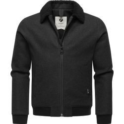 Outdoorjacke RAGWEAR "Sivval Felt" Gr. L (52), grau (dunkelgrau) Herren Jacken lässige Jacke in Woll-Optik mit kuscheligem Kragen