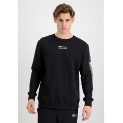 Sweater ALPHA INDUSTRIES "Alpha Industries Men - Sweatshirts Organics EMB Sweater" Gr. L, schwarz (organic black) Herren Sweatshirts