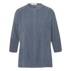 Cord-Bluse 3/4-Arm Peter Hahn blau, 46