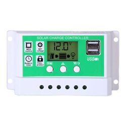 30A Laderegler Regler Solarpanel für 12V/24V Blei-Säure-/Lithium-Batterie Intelligenter Laderegler mit LCD-Display und Dual-USB-Anschluss,