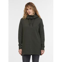 Kapuzensweatshirt RAGWEAR "ROWENNA", Damen, Gr. M (38), grün (schwarz olive), Sweatware, angeraute Sweatware, Obermaterial: 70% Baumwolle, 30% Polyester, unifarben, casual, Langarm Rippbündchen, Sweatshirts