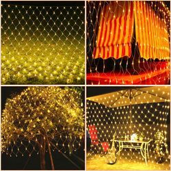 Vingo - led Lichternetz Deko Lichtervorhang Lichterkette Hochzeit Lichterketten Fenster Beleuchtung 8 Modi IP44 für Weihnachten Party Außen Innen