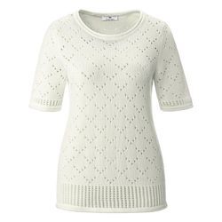 Rundhals-Pullover ­1/2-Arm Peter Hahn weiss