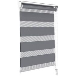 Doppelrollo klemmfix ohne Bohren, Duo Rollo Klemmrollo für Fenster und Tür, 90x150 cm, Grau - Vounot