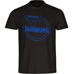 multifanshop Herren T-Shirt - Duisburg - Meine Fankurve - Druck blau - Männer