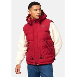 Steppweste STONE HARBOUR "Egoor" Gr. S (48), rot, Herren, Oberstoff: 94, 5% Polyester, 5, 5% Elasthan, Futter: 100% Polyester, Wattierung: 100% Polyester, Westen, Sportliche Outdoorweste mit abnehmbarer Kapuze