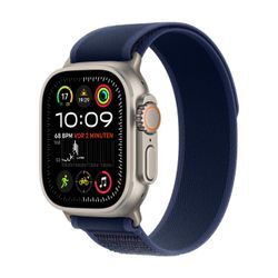 Apple Watch Ultra 2 Titanium (Cellular) 49mm Titaniumgehäuse natur, Trail Loop Armband blau (S/M)