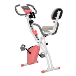 Heimtrainer 2-in-1 Fahrradtrainer LCD-Display klappbarer Hometrainer Trimmrad mit 8 stufig einstellb