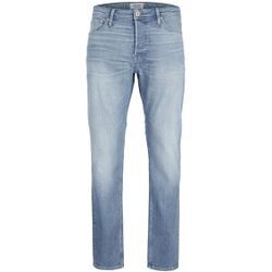 Comfort-fit-Jeans JACK & JONES "JJIMIKE JJORIGINAL CJ SN", Herren, Gr. 36, Länge 36, blau, Denim/Jeans, Obermaterial: 99% Baumwolle, 1% Elasthan, Abriebeffekte, modisch, comfort fit, Jeans