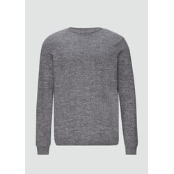 QS - Strickpullover in melierter Optik, Herren, blau, Größe L