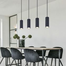 Etc-shop - Hängelampe Pendelleuchte schwarz Deckenlampe 4-flammig Esstisch Schlafzimmerleuchte hängend, Metall matt, 4xGU10 Fassungen Metall, LxBxH