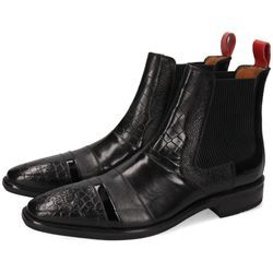 Chelseaboots MELVIN & HAMILTON "Elvis 12 - vegetabil gegerbt" Gr. 41, schwarz Herren Schuhe Business Schuh, Anzugschuh, Stiefelette mit Reptilien Prägung