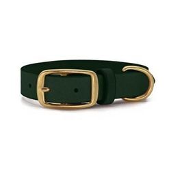 THE DOG IDEA Leder Halsband Dunkelgrün XL