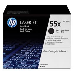 Original HP CE255XD / 55X Toner Doppelpack (2x Schwarz)