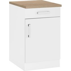 Unterschrank KOCHSTATION "KS-Gera", weiß (weiß, weiß), B:50cm H:85cm T:60cm, Spanplatte, Schränke, Breite 50 cm