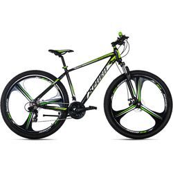 Mountainbike KS CYCLING "Xplicit" Gr. 48, schwarz (schwarz, grün, schwarz), Fahrräder, 48cm, 29 Zoll (73,66cm), für Herren, Kettenschaltung