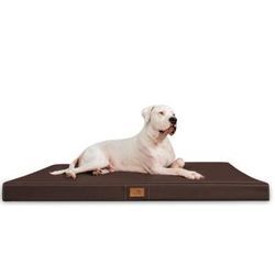 Tierlando ® OSCAR VISCO Orthopädische Hundematte Matratze Kunstleder Hundebett braun 1,5 m, 11 cm, 1 m