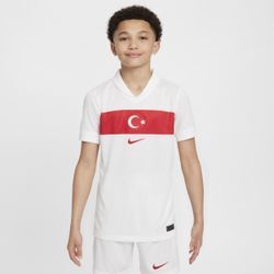 Türkei 2024/25 Stadium Home Nike Replica Fußballtrikot mit Dri-FIT-Technologie für ältere Kinder - Weiß