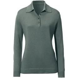 Polo-Pullover Modell Pia Peter Hahn Seide/Kaschmir grün, 50