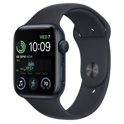 Apple Watch Series SE 2 (2022) GPS 44 mm - Aluminium Mitternacht - Sportarmband Schwarz