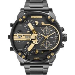 Chronograph DIESEL "MR. DADDY" Armbanduhren schwarz (gunfarben) Herren Quarzuhr, Armbanduhr, Herrenuhr, Stoppfunktion, mehrere Zeitzonen