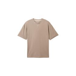 TOM TAILOR Herren T-Shirt in Melange-Optik, beige, Meliert, Gr. 48