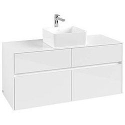 Villeroy und Boch Collaro Waschtischunterschrank C04100DH 120 x 54,8 x 50 cm, Waschtisch mittig, Glossy White