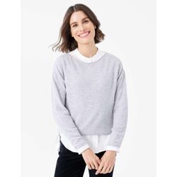 BRAX Damen Strickpullover Style LIZ, Hellgrau, Gr. 34